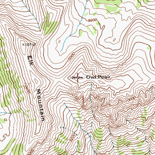 Topographic Map of Owl Peak, WY