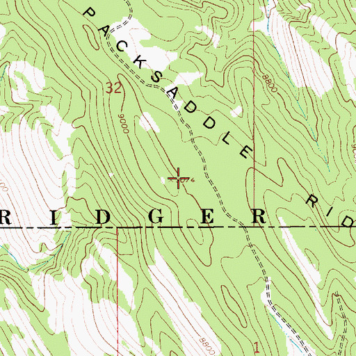 Topographic Map of Packsaddle Ridge, WY