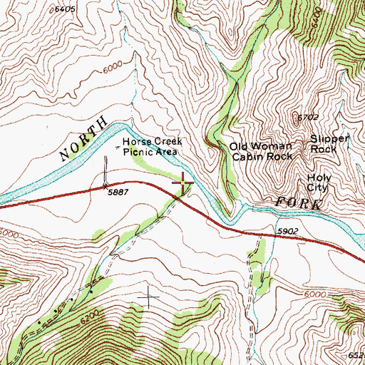 Topographic Map of Pagoda Creek, WY
