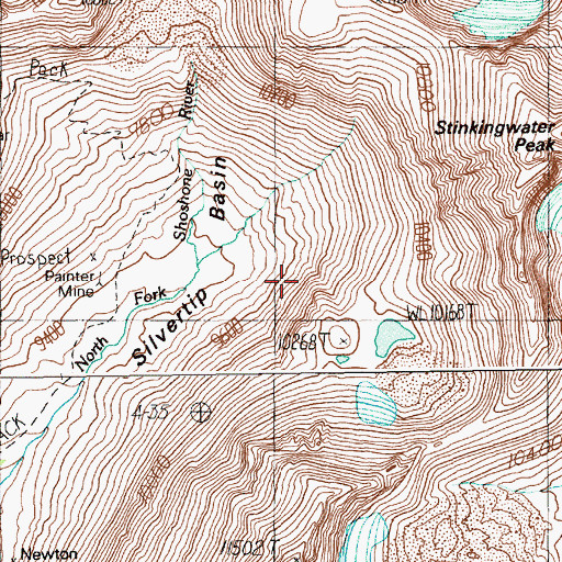 Topographic Map of Painter Mine, WY