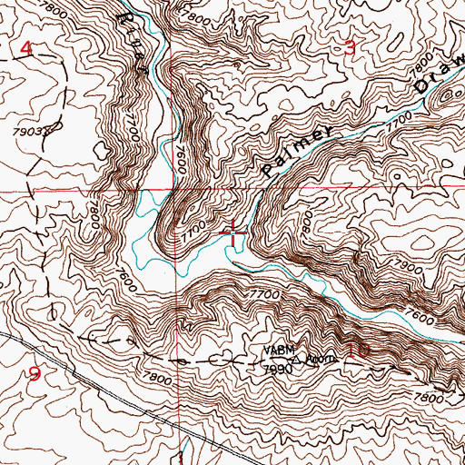 Topographic Map of Palmer Draw, WY