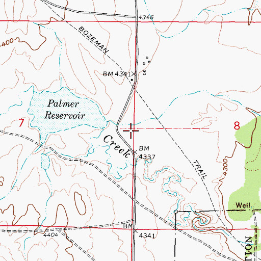 Topographic Map of Palmer Reservoir, WY