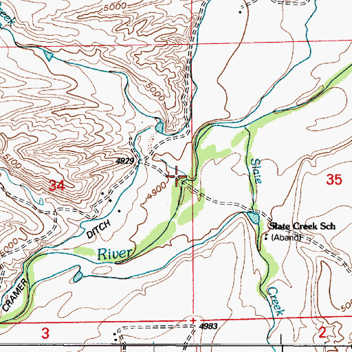 Topographic Map of Paradise Creek, WY
