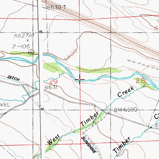 Topographic Map of Paradise Creek, WY