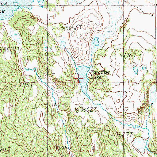 Topographic Map of Paradise Lake, WY