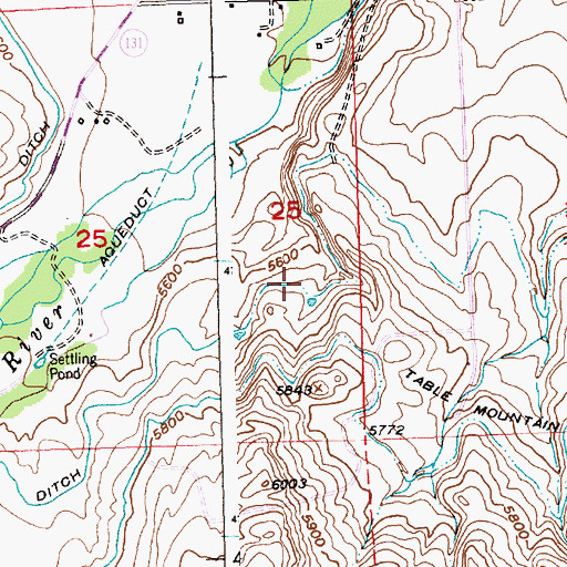 Topographic Map of Paralda Ditch, WY