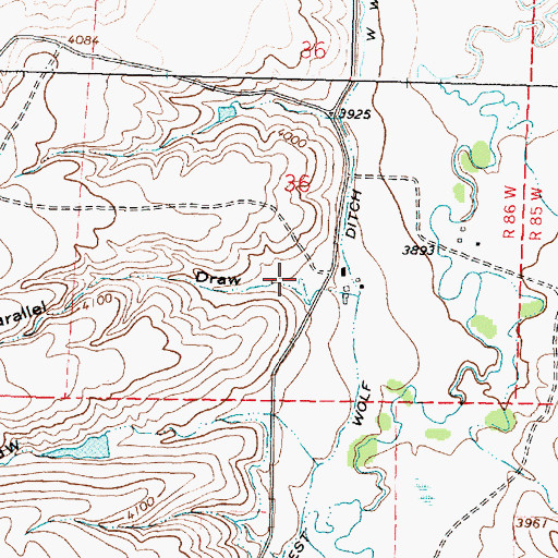 Topographic Map of Parallel Draw, WY