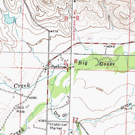 Topographic Map of Park Creek, WY