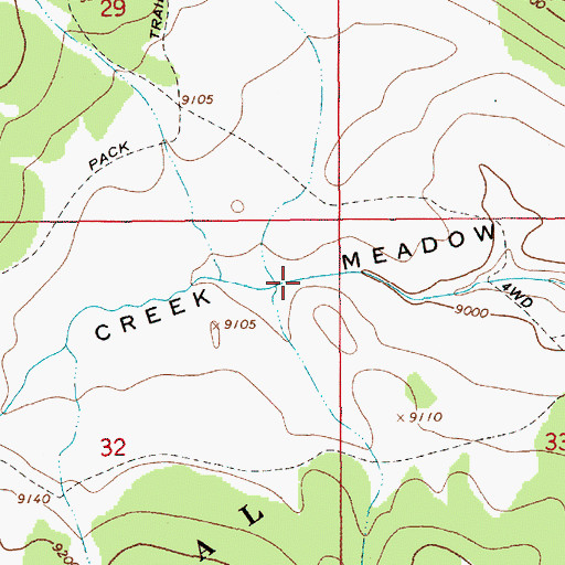 Topographic Map of Park Creek Meadow, WY