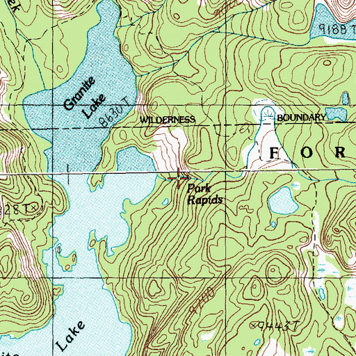 Topographic Map of Park Rapids, WY