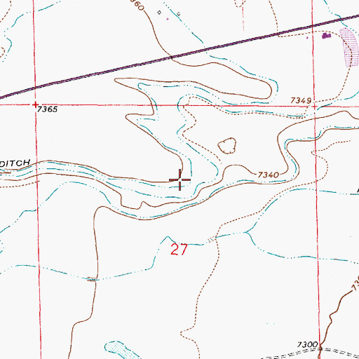 Topographic Map of Parker Ditch, WY