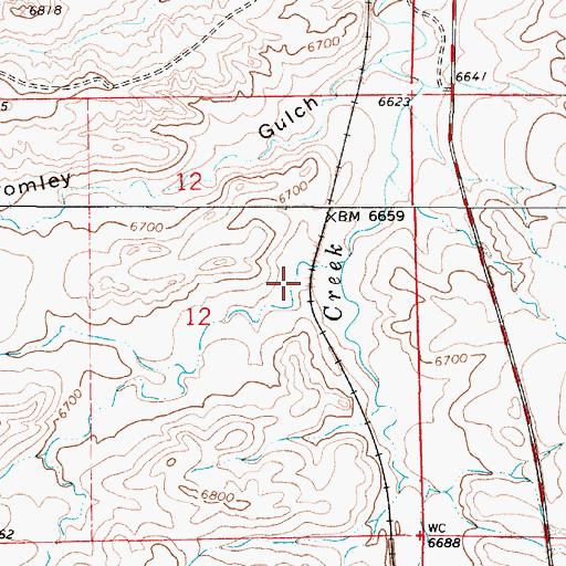 Topographic Map of Parker Gulch, WY