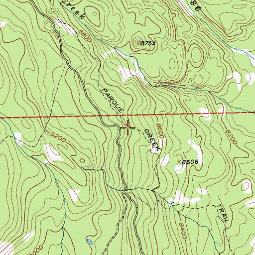 Topographic Map of Parque Creek Trail, WY