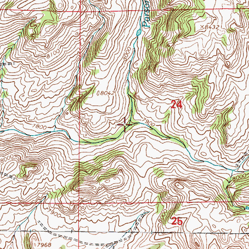 Topographic Map of Parsons Creek, WY