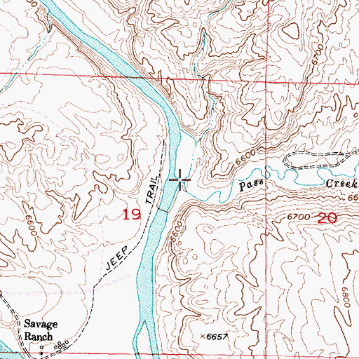 Topographic Map of Pass Creek, WY