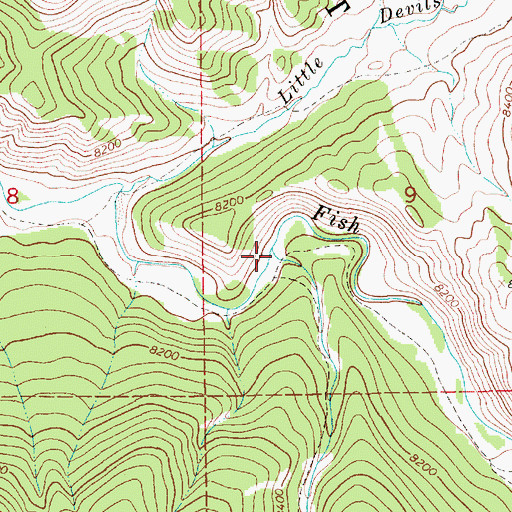 Topographic Map of Pass Creek, WY