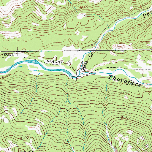 Topographic Map of Pass Creek, WY