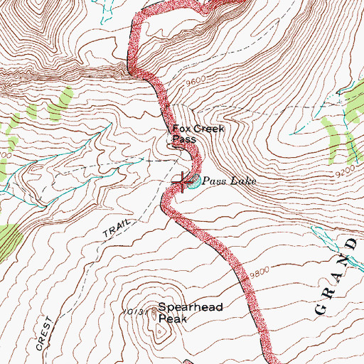 Topographic Map of Pass Lake, WY