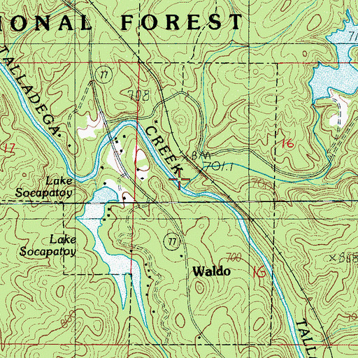 Topographic Map of Mump Creek, AL