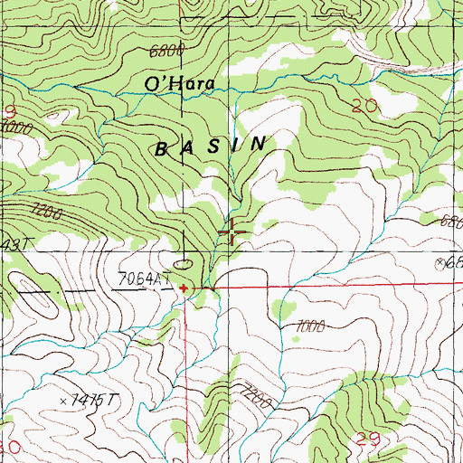 Topographic Map of Pat O'Hara Basin, WY