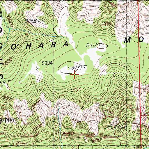 Topographic Map of Pat O'Hara Mountain, WY