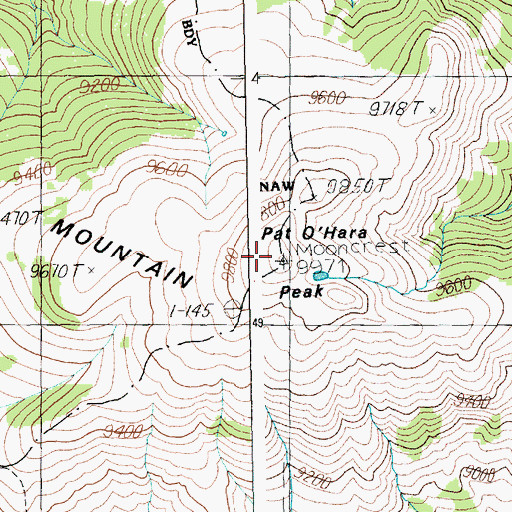 Topographic Map of Pat O'Hara Peak, WY