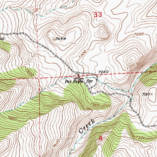 Topographic Map of Pat Royce Spring, WY