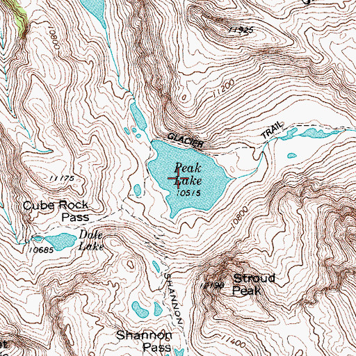 Topographic Map of Peak Lake, WY