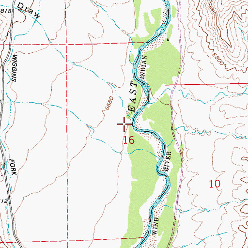 Topographic Map of Pease Draw, WY
