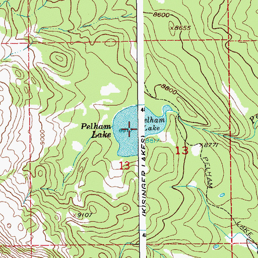 Topographic Map of Pelham Lake, WY