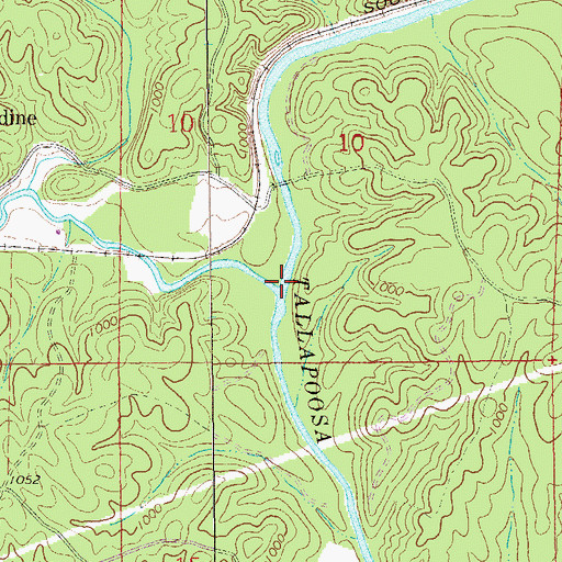 Topographic Map of Muscadine Creek, AL