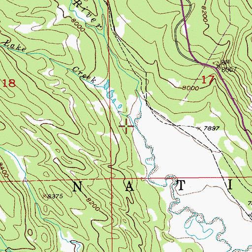 Topographic Map of Pelham Lake Creek, WY