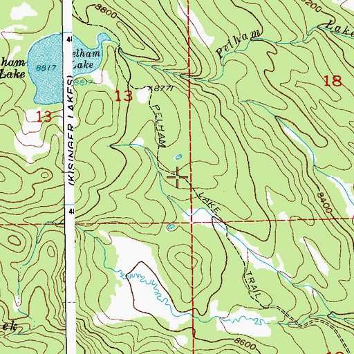Topographic Map of Pelham Lake Trail, WY