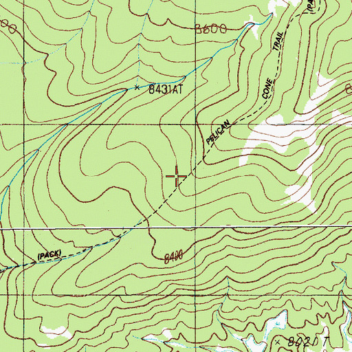Topographic Map of Pelican Cone Trail, WY