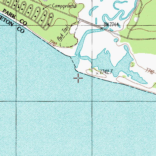 Topographic Map of Pelican Creek, WY