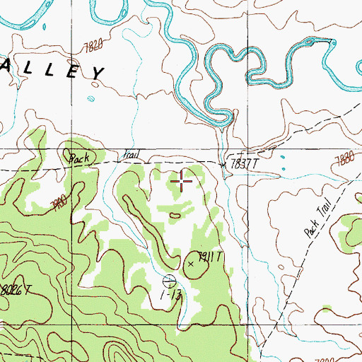 Topographic Map of Pelican Creek Trail, WY