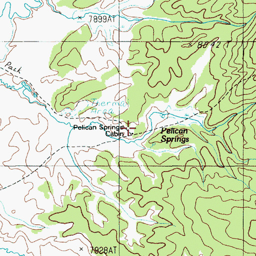 Topographic Map of Pelican Springs Cabin, WY