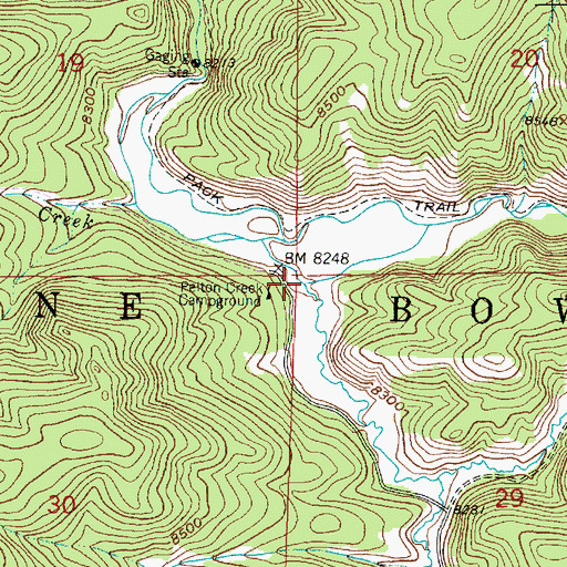 Topographic Map of Pelton Creek, WY