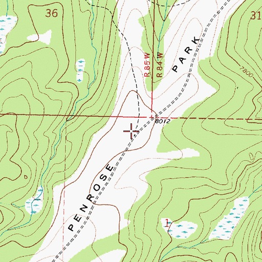 Topographic Map of Penrose Park, WY