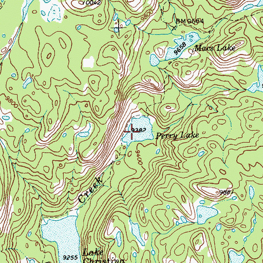 Topographic Map of Perry Lake, WY