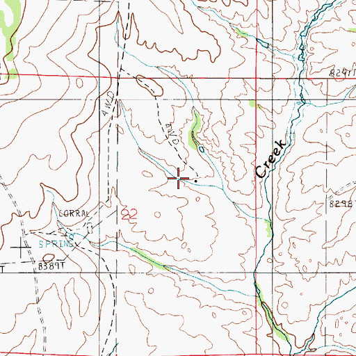 Topographic Map of Perue Ranch, WY