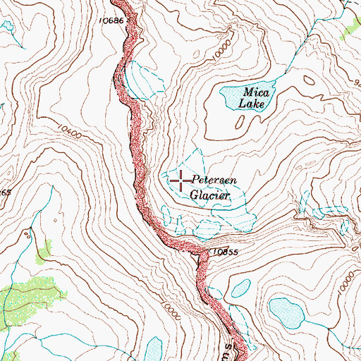 Topographic Map of Petersen Glacier, WY