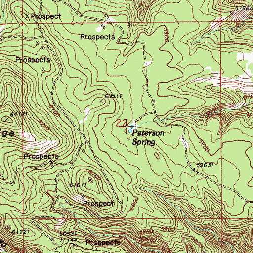 Topographic Map of Peterson Spring, WY