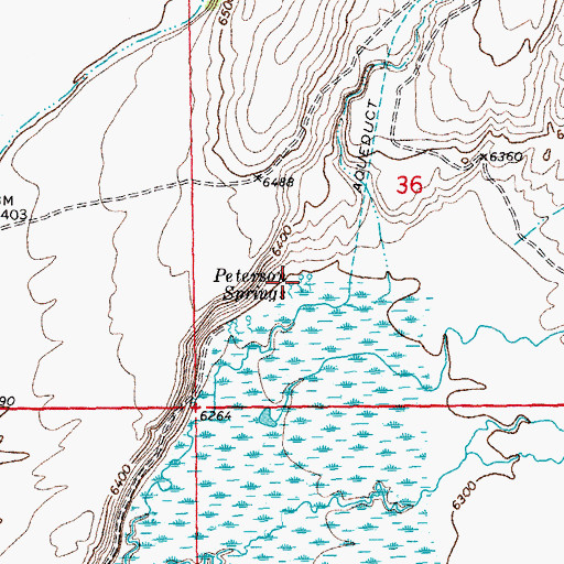 Topographic Map of Peterson Springs, WY