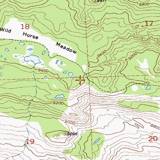 Topographic Map of Petes Lake Trail, WY