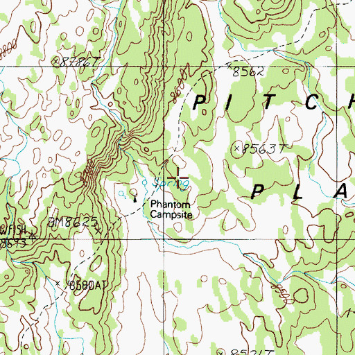 Topographic Map of Phantum Campsite, WY