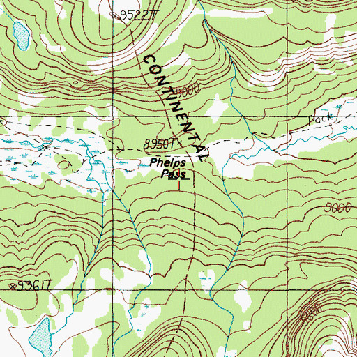 Topographic Map of Phelps Pass, WY