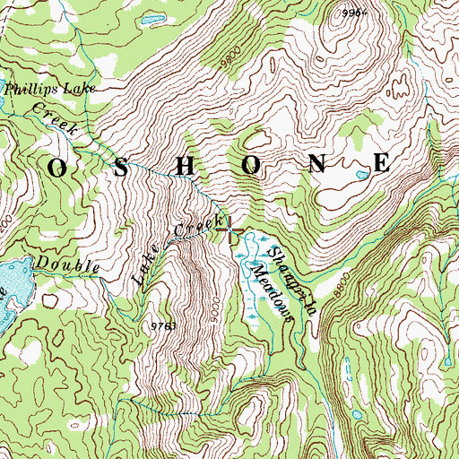 Topographic Map of Phillips Creek, WY