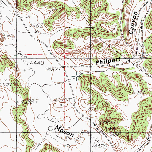 Topographic Map of Philpott Canyon, WY