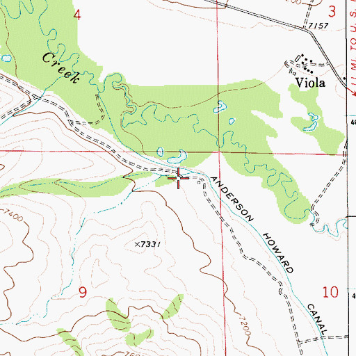 Topographic Map of Pickett Creek, WY